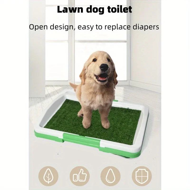Dog Training Pad with Artificial Turf Non Slip Indoor Puppy Potty System