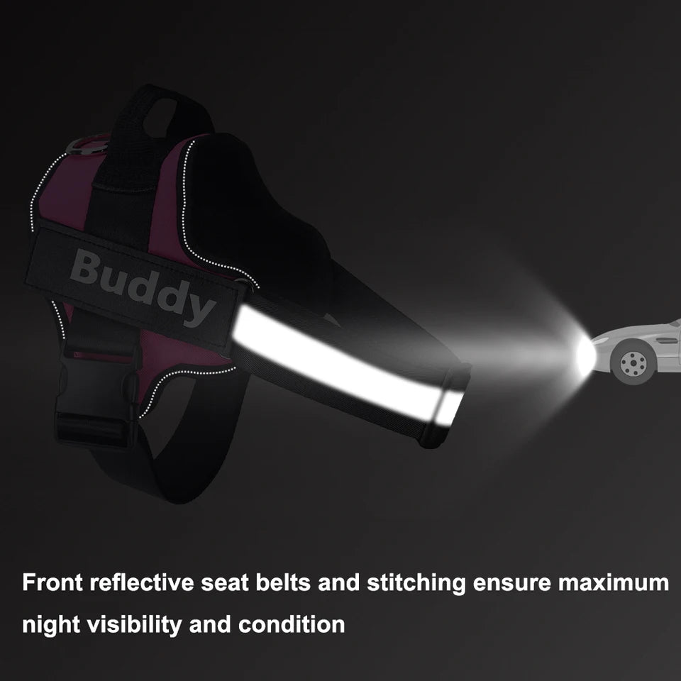 Personalized No-Pull Dog Harness Reflective Custom Patch Adjustable Vest