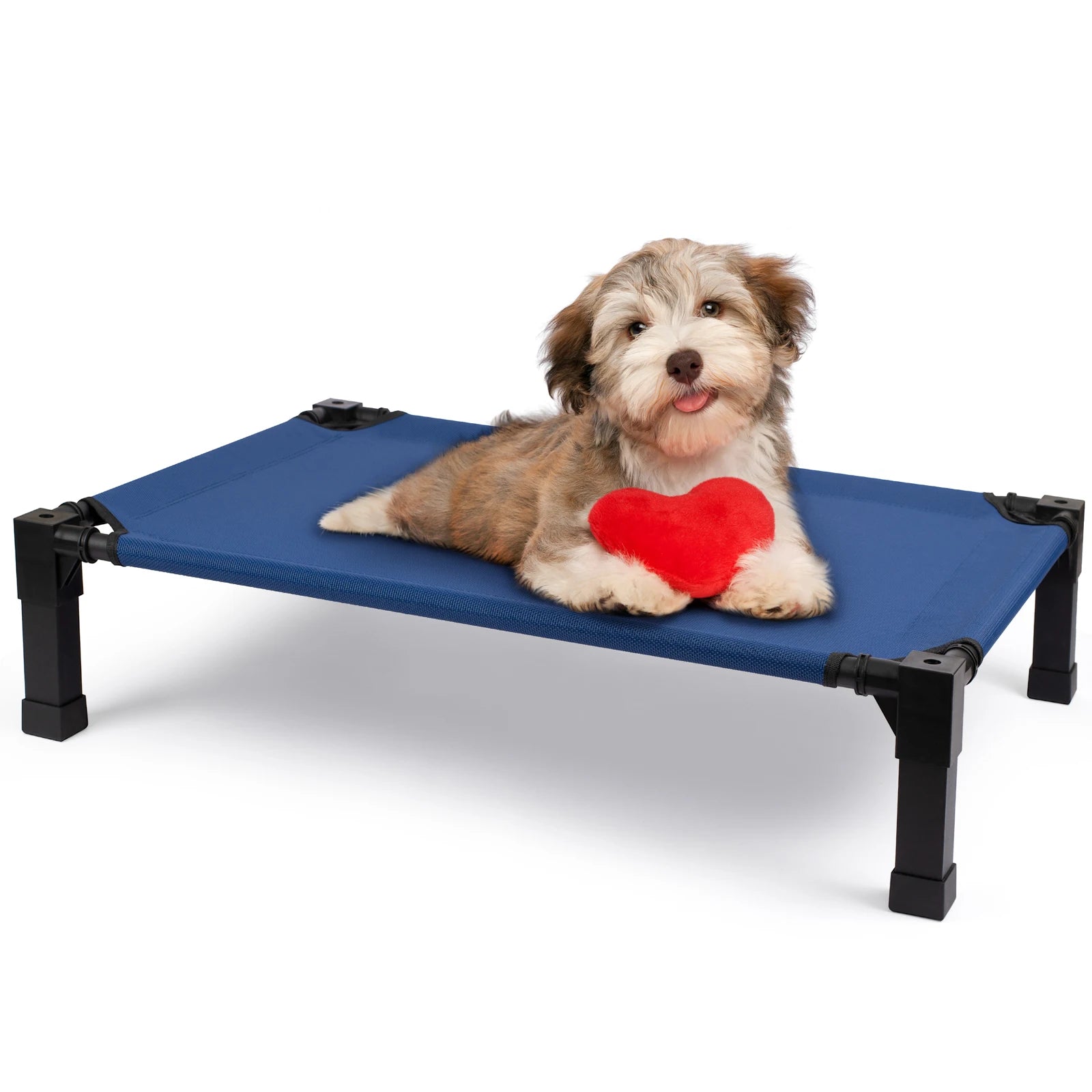 Elevated Dog Bed with Cooling Mesh Metal Frame Portable Raised Pet Cot