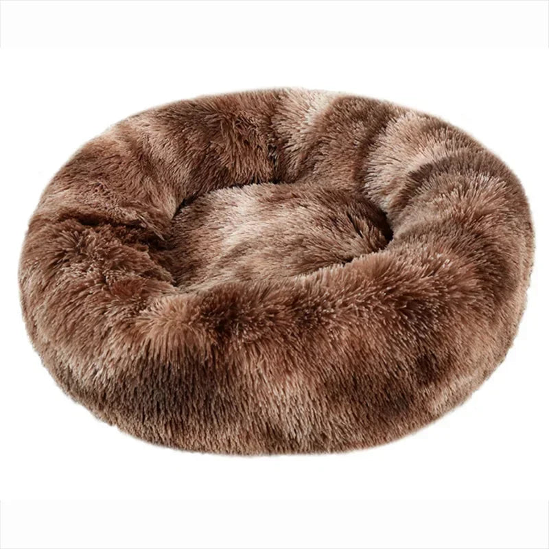40 to 90cm Round Plush Pet Bed Soft Warm Dog Cat House Winter Sleeping