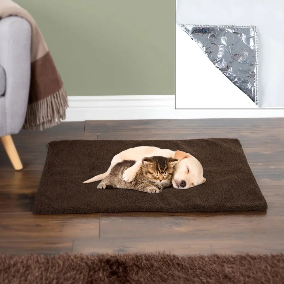 Self Heating Pet Pad Washable Thermal Dog Cat Mat with Sherpa Cover
