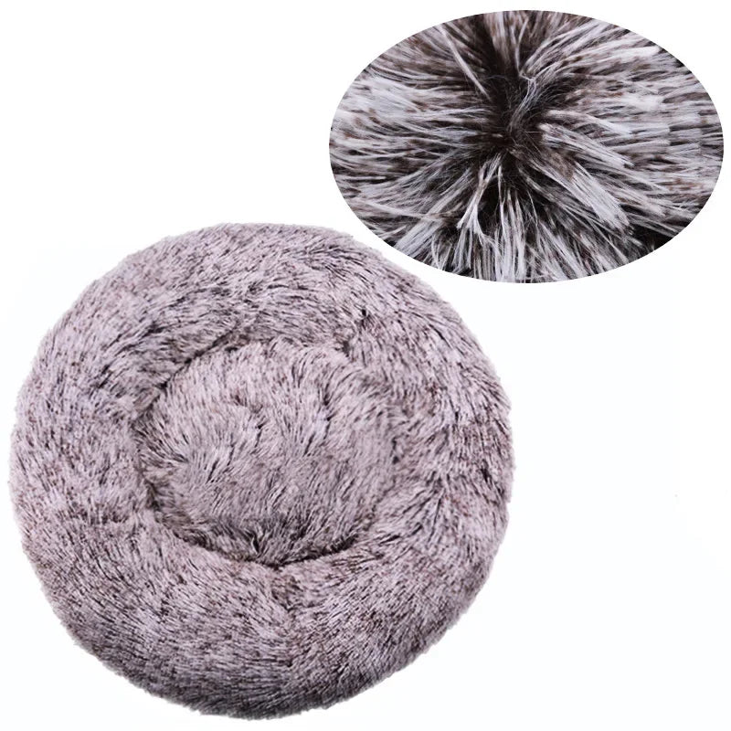 40 to 90cm Round Plush Pet Bed Soft Warm Dog Cat House Winter Sleeping