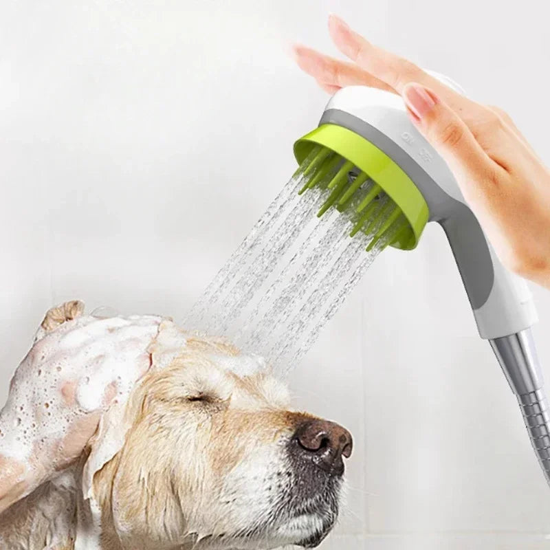 Pet Shower Sprayer Dog Bath Tool with Massage Brush Easy Washing Cleaner