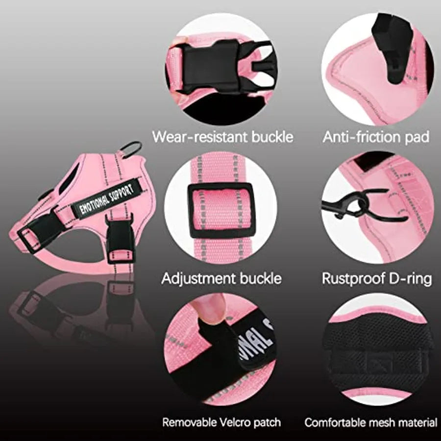 Service Dog Harness Emotional Support No Pull Reflective Adjustable Vest