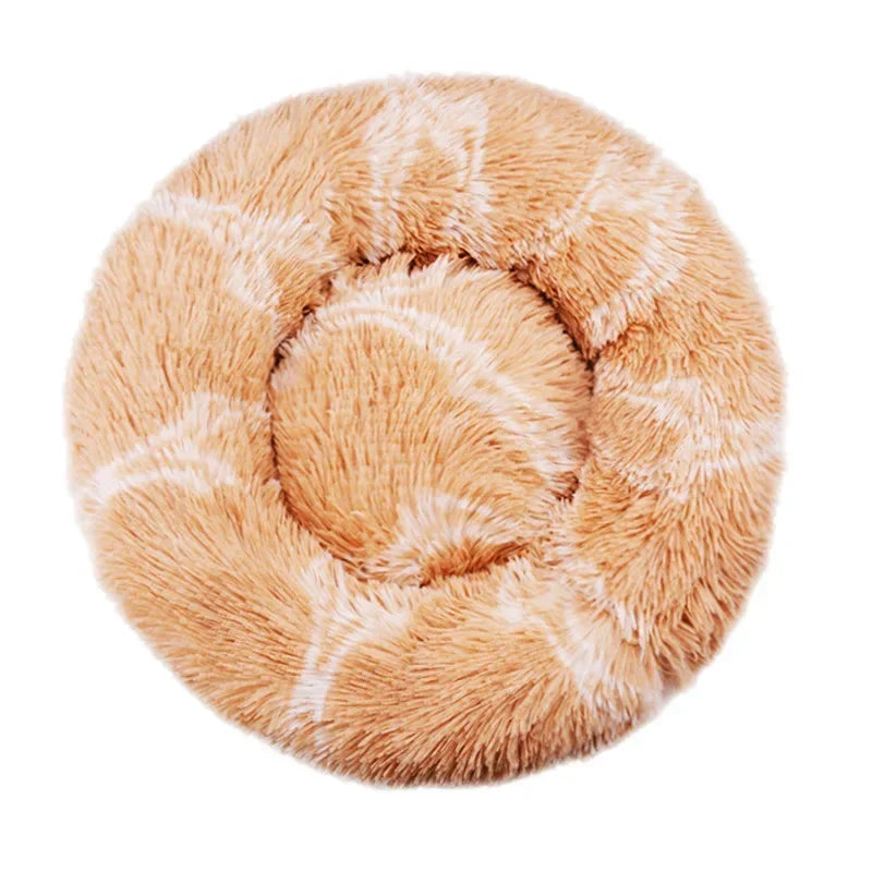 40 to 90cm Round Plush Pet Bed Soft Warm Dog Cat House Winter Sleeping