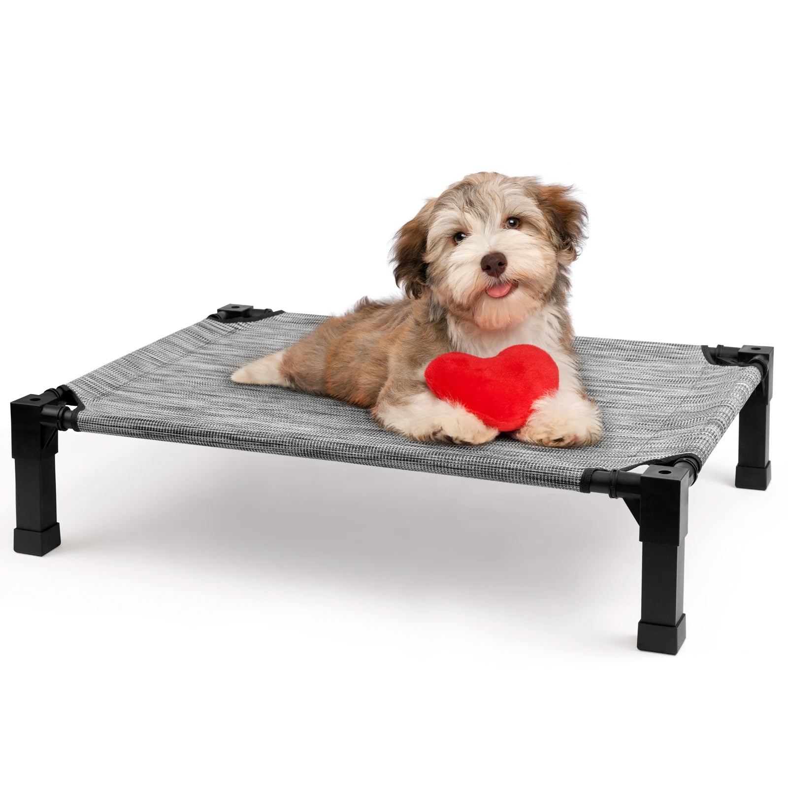 Elevated Dog Bed with Cooling Mesh Metal Frame Portable Raised Pet Cot