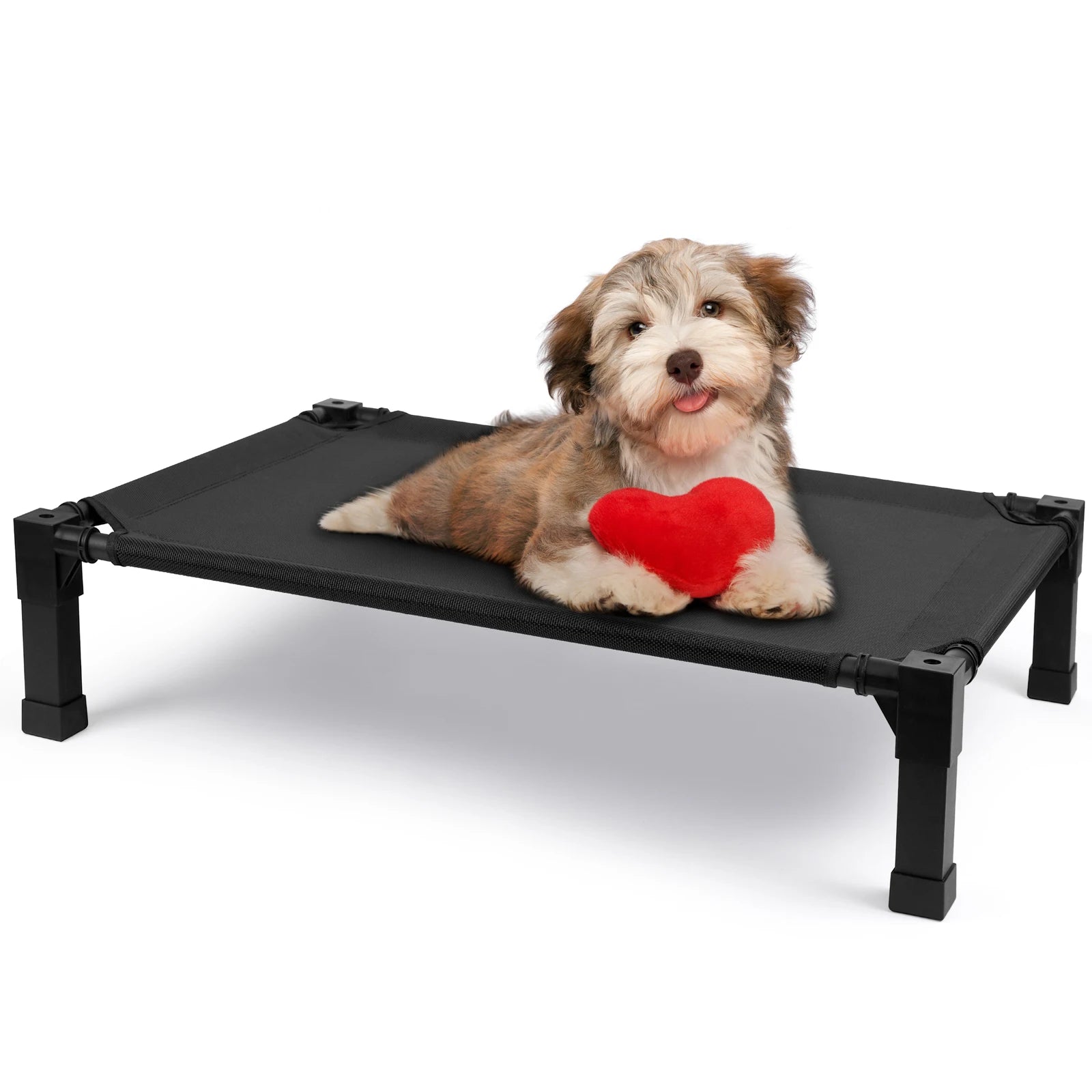 Elevated Dog Bed with Cooling Mesh Metal Frame Portable Raised Pet Cot