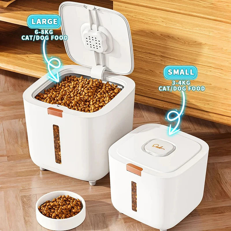 Large Pet Food Storage Barrel Airtight Moisture Proof Cat Dog Food Bin
