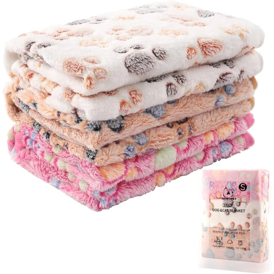 3 Pack Fleece Pet Blanket Soft Warm Flannel Sleep Mat for Cats Dogs 23in