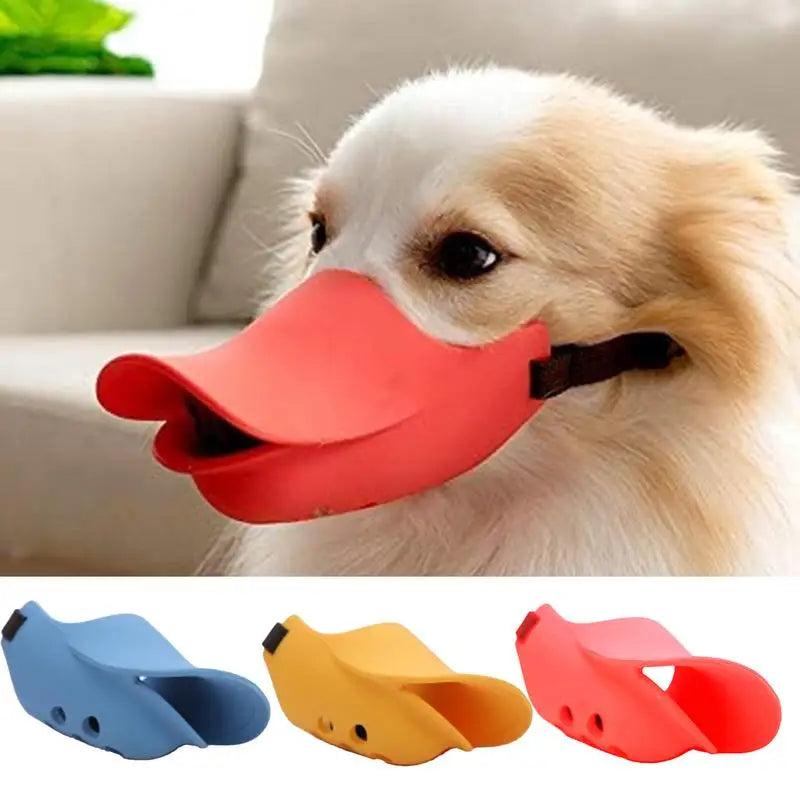 Dog Muzzle Silicone Duck Mask Anti Bite Stop Barking for Small Medium Large