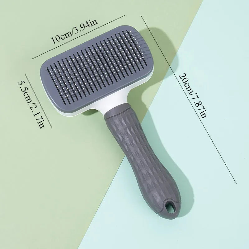 Gentle Pet Grooming Brush One Touch Detangle Deshed Easy Clean Tool