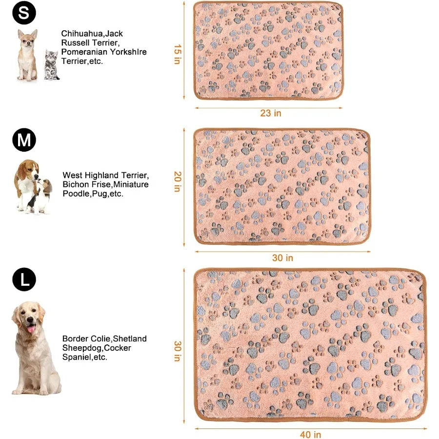 3 Pack Fleece Pet Blanket Soft Warm Flannel Sleep Mat for Cats Dogs 23in