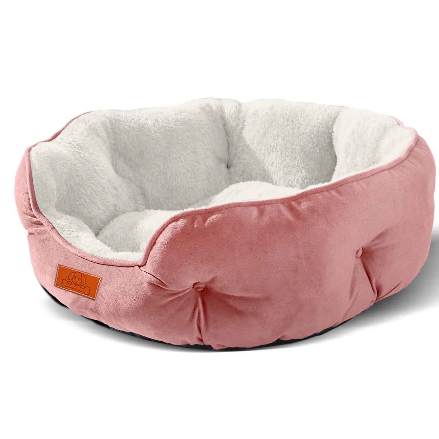 Soft Washable Pet Bed with Non Slip Base Water Resistant 50cm Grey