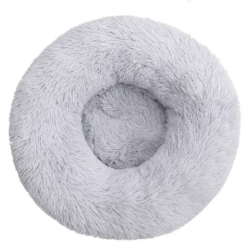 40 to 90cm Round Plush Pet Bed Soft Warm Dog Cat House Winter Sleeping