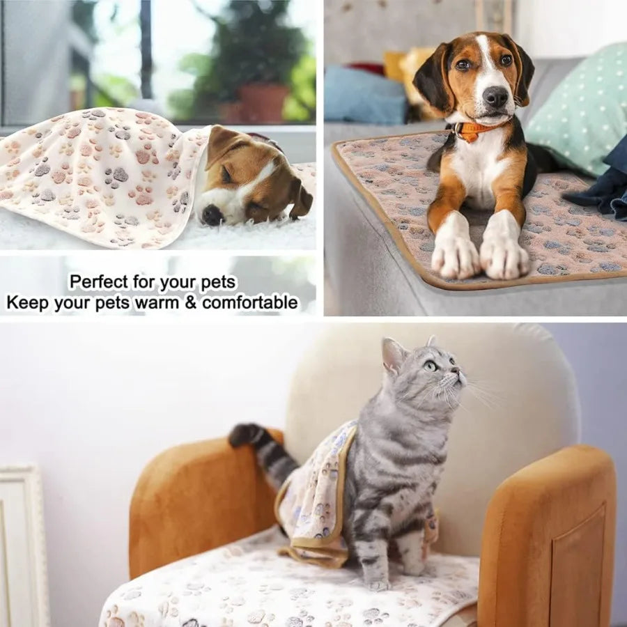 3 Pack Fleece Pet Blanket Soft Warm Flannel Sleep Mat for Cats Dogs 23in