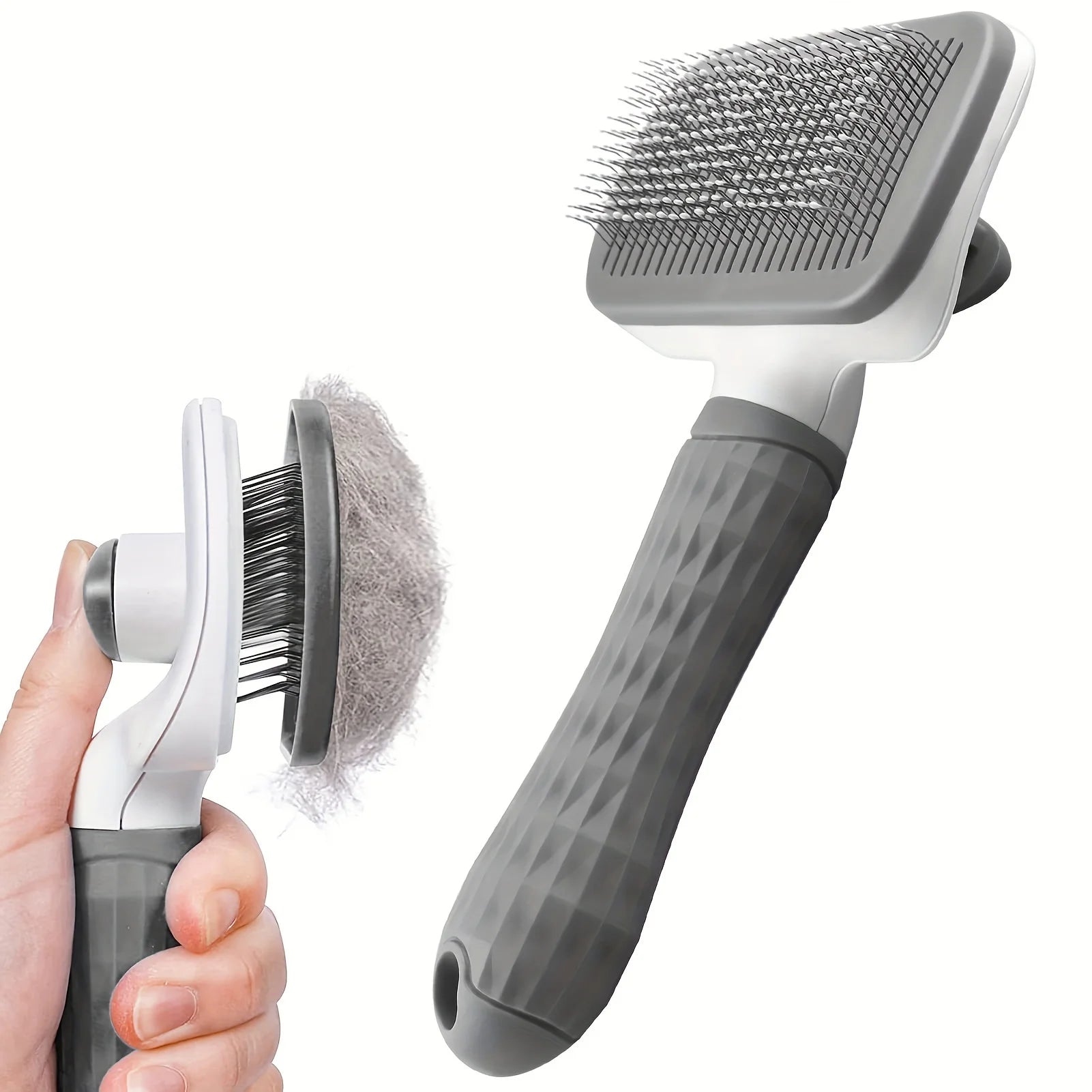 Gentle Pet Grooming Brush One Touch Detangle Deshed Easy Clean Tool
