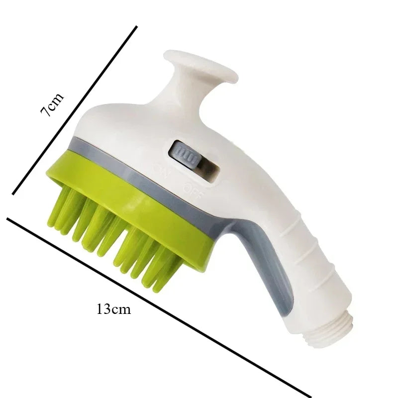 Pet Shower Sprayer Dog Bath Tool with Massage Brush Easy Washing Cleaner