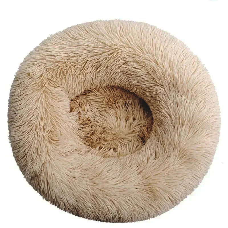 40 to 90cm Round Plush Pet Bed Soft Warm Dog Cat House Winter Sleeping