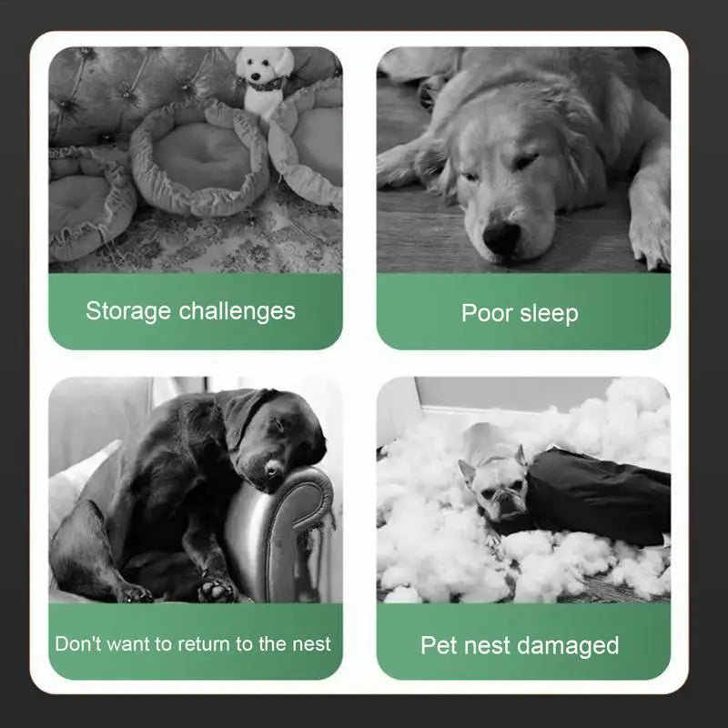 Dog Cave Bed Indoor Pet House with Mat Water Resistant Cushion for Dogs