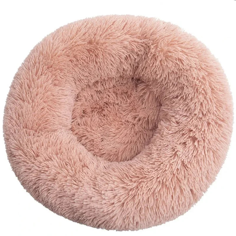 40 to 90cm Round Plush Pet Bed Soft Warm Dog Cat House Winter Sleeping