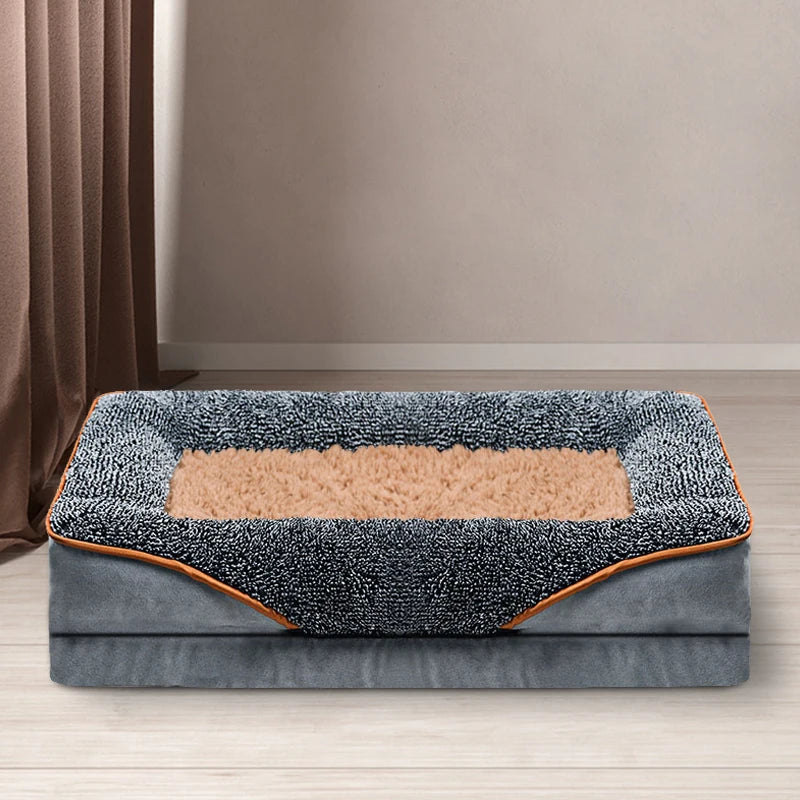 Oversized Pet Sofa Bed Removable Washable Soft Raised Edge Dog Cat Bed