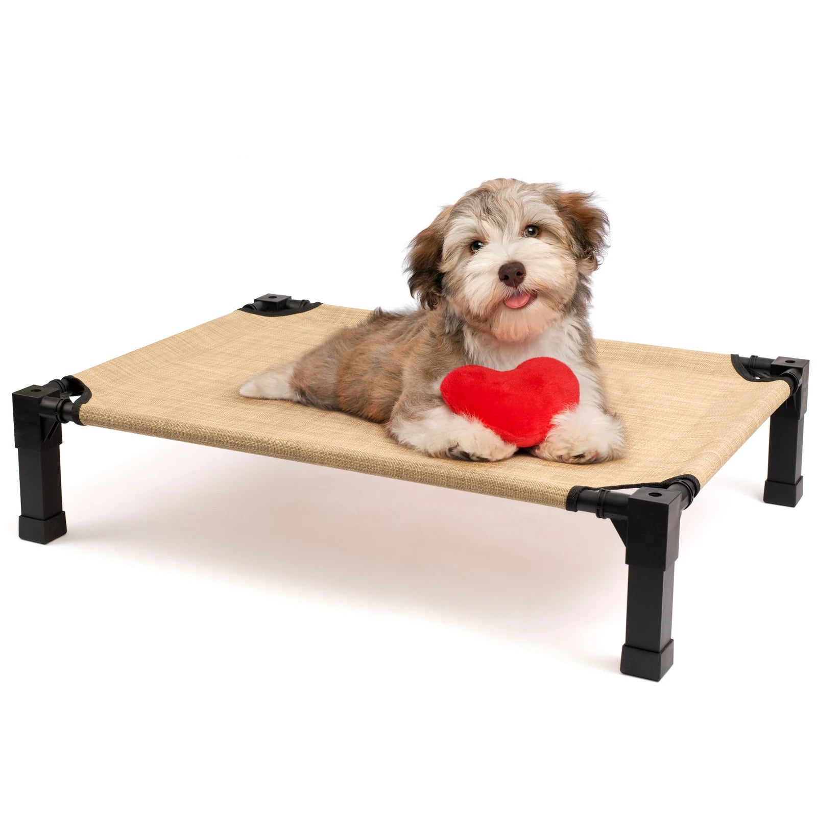 Elevated Dog Bed with Cooling Mesh Metal Frame Portable Raised Pet Cot