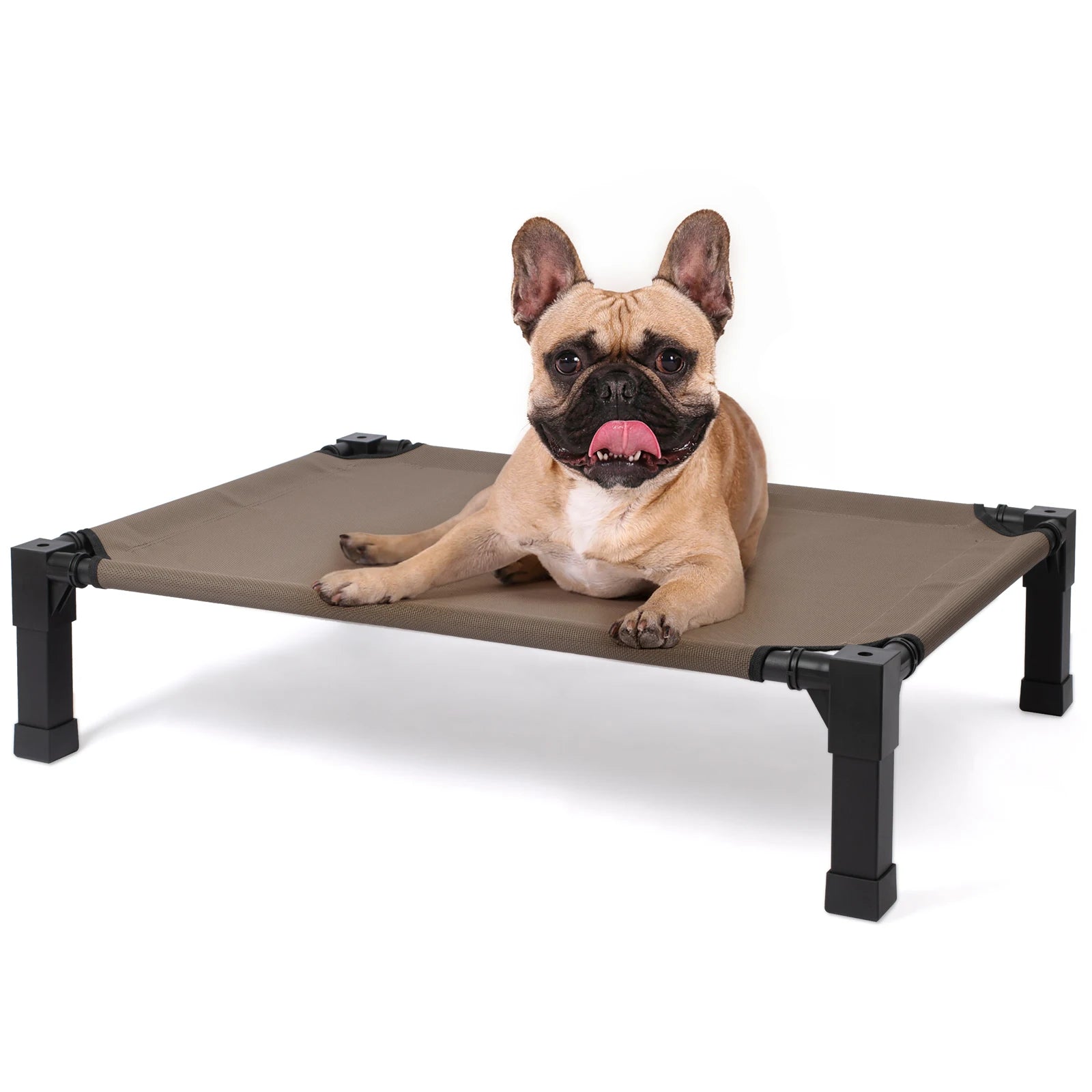 Elevated Dog Bed with Cooling Mesh Metal Frame Portable Raised Pet Cot