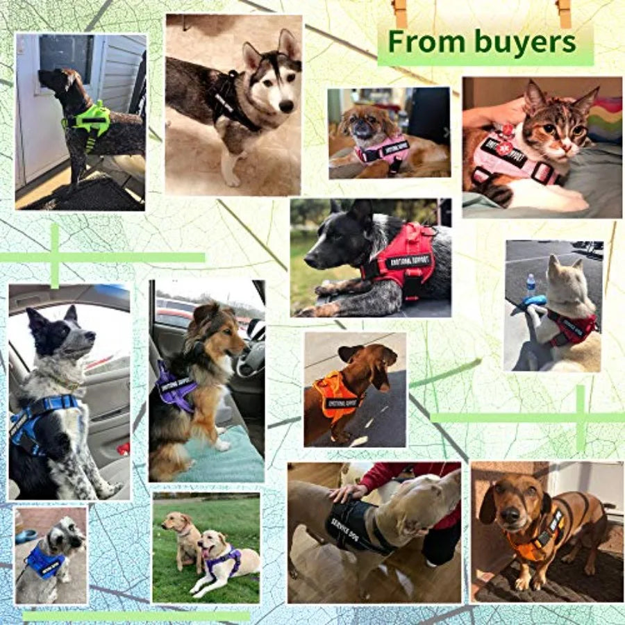 Service Dog Harness Emotional Support No Pull Reflective Adjustable Vest