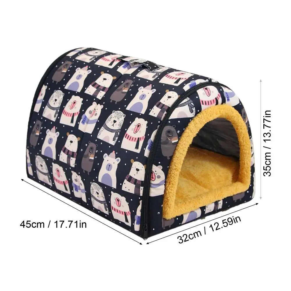 Dog Cave Bed Indoor Pet House with Mat Water Resistant Cushion for Dogs