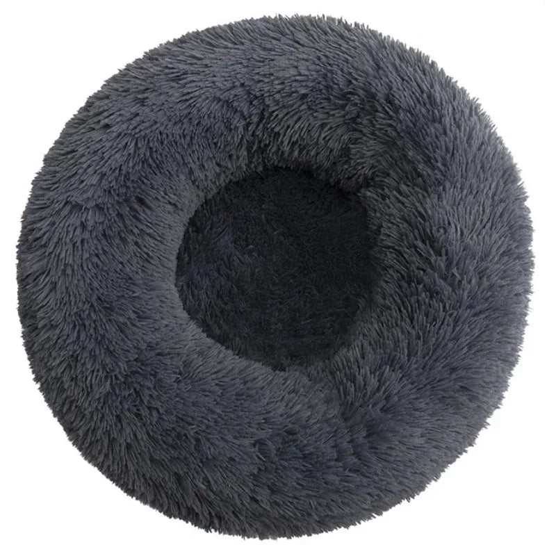 40 to 90cm Round Plush Pet Bed Soft Warm Dog Cat House Winter Sleeping